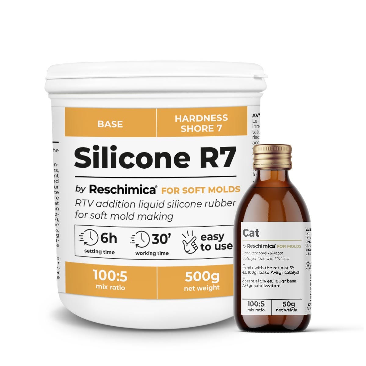 Goma de silicona R7 para moldes muy blandos, fácil de usar y compatible con  resinas y otros productos (500 gr)