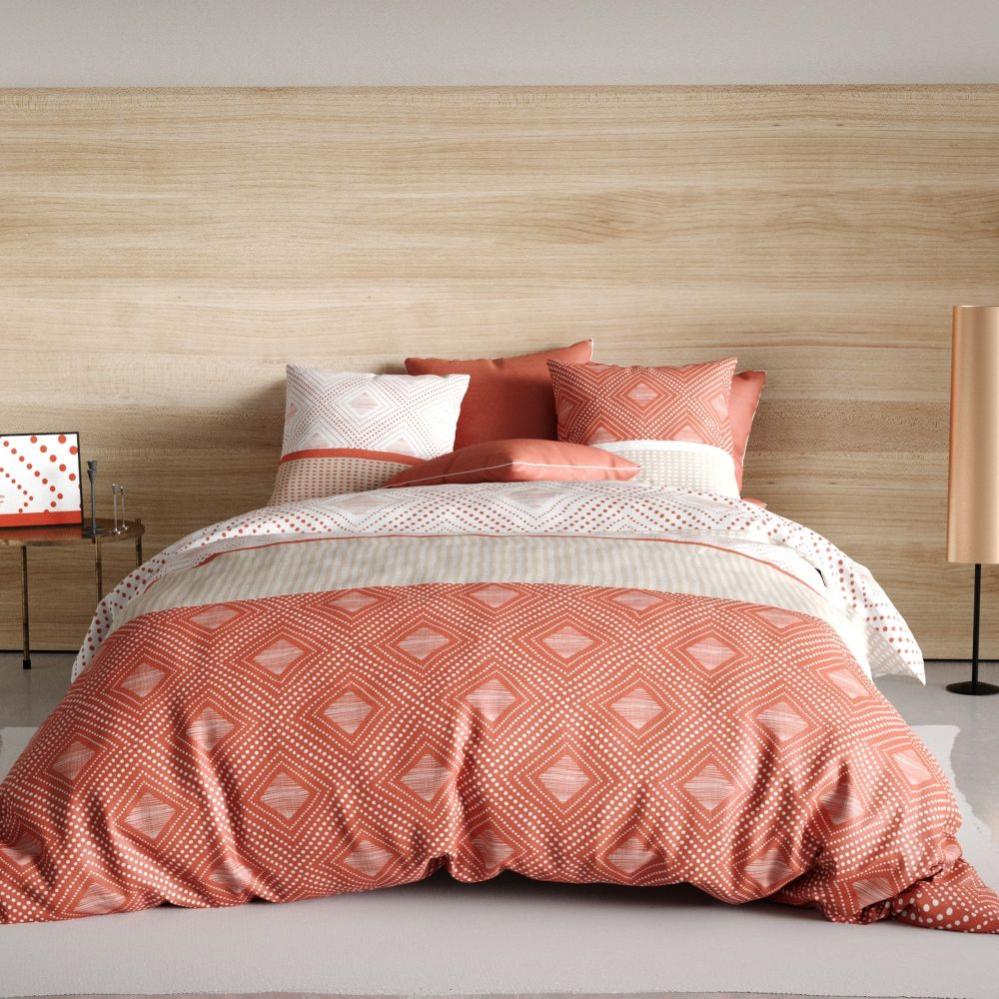 Housse de couette 220x240 cm + 2 taies 100% Coton 57 fils Malte Marine