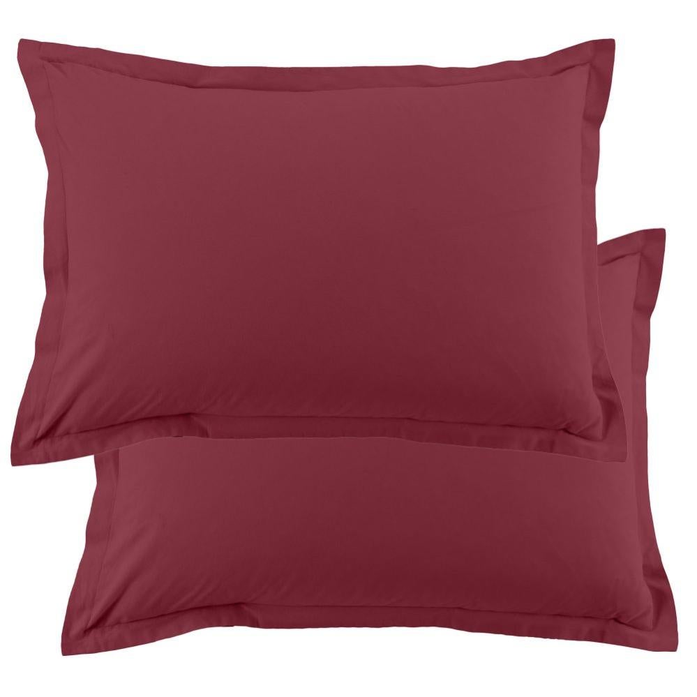 Lot De 2 Taies D'Oreiller 50x70 Cm En Coton Blanc - Qualité 57 Fils Pour Nuit Confortable