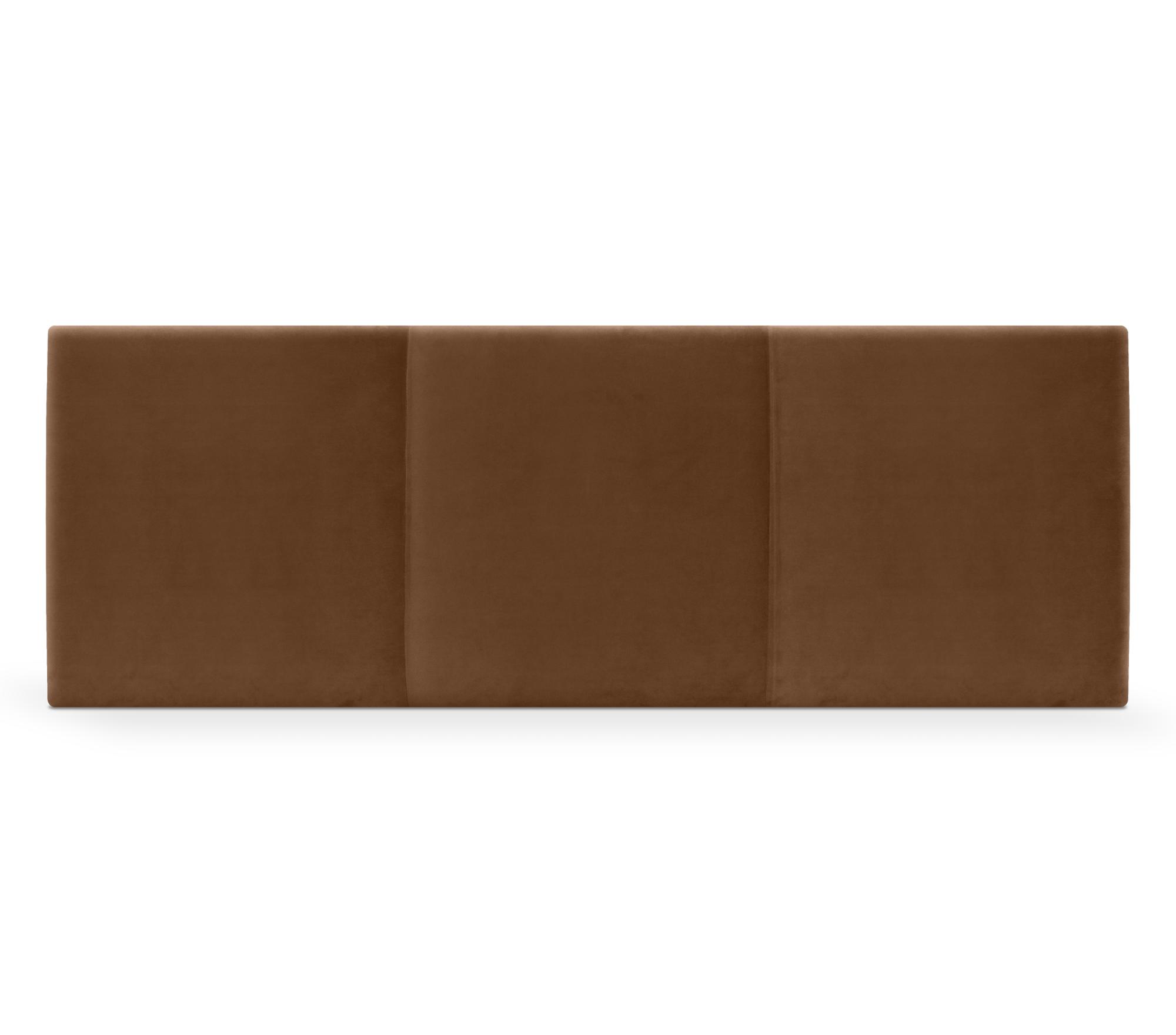 Dhome cabecero de terciopelo liso con tres paneles 135x50cm camas 120/135 - marrón