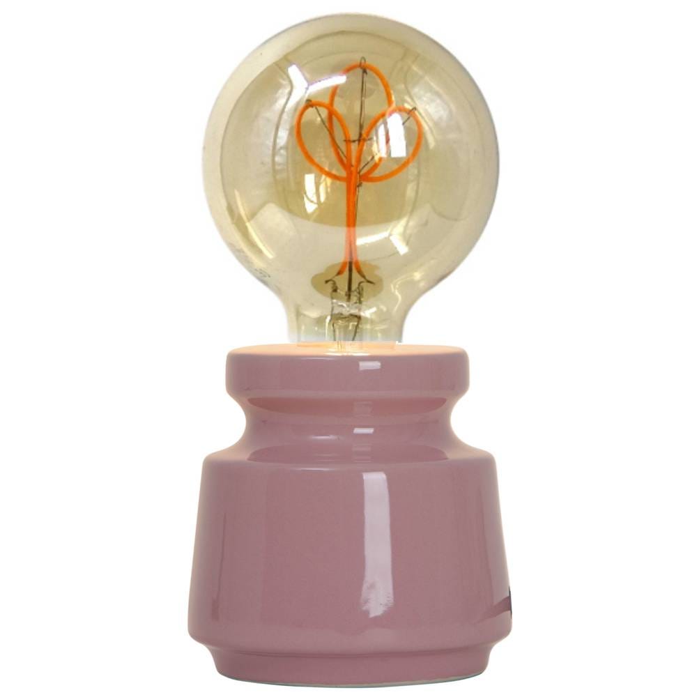 Lampe de chevet design Nella céramique rose et ampoule LED