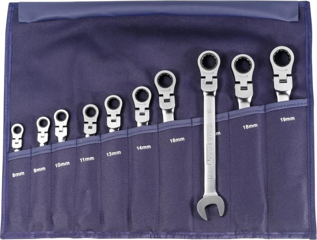 Set 6 Chiavi A Cricchetto Flessibili Pindex - Forchetta E Anello 8-19mm | Con Custodia - Foto 6