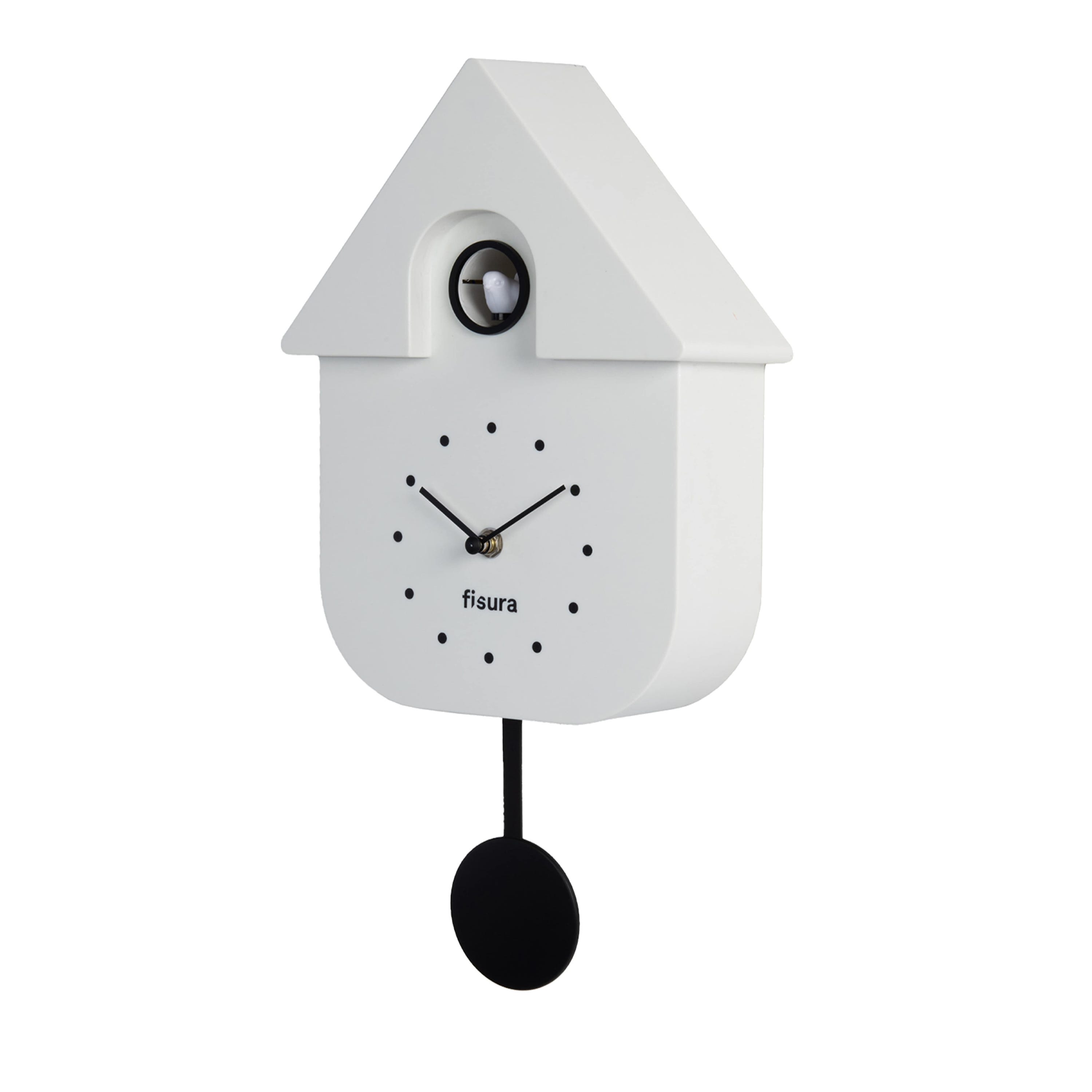 Fisura - Reloj de cuco blanco y dial negro. Reloj pared original para  regalo. 3 Pilas AA no incluidas. Medidas: 21,5 x 8 x 41,5. Plástico ABS.