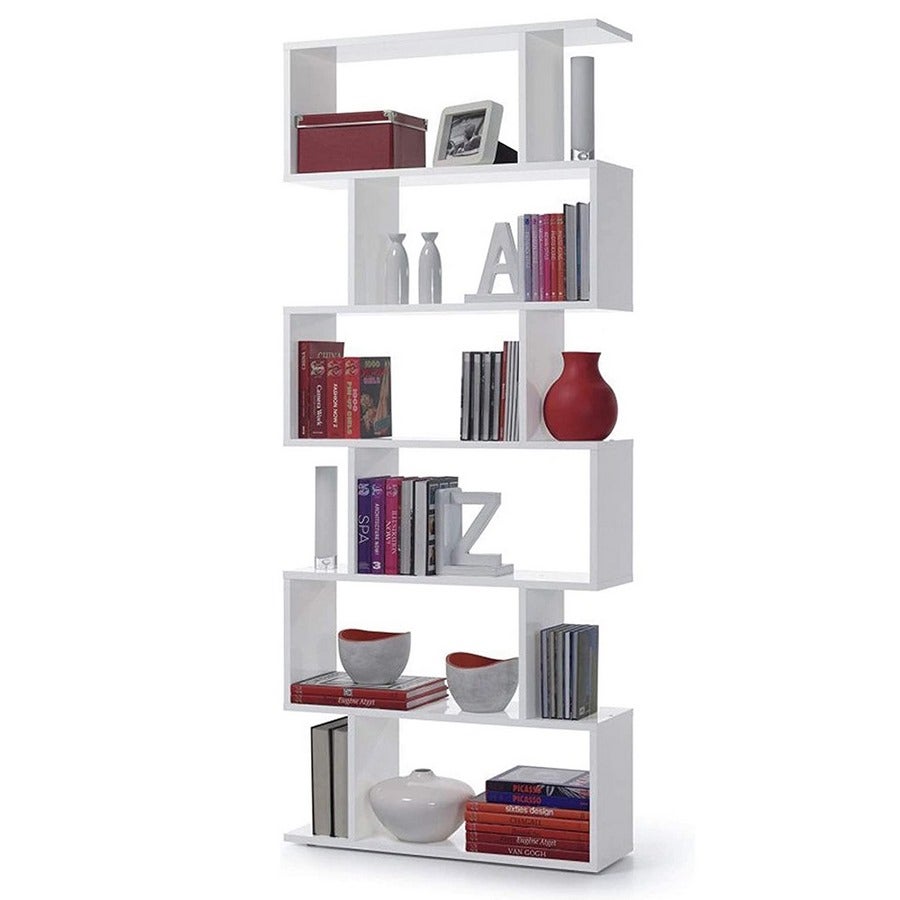 WeHome - libreria verticale da parete 6 ripiani libreria salvaspazio design  moderno 80 x 192 x 25 cm struttura in legno melaminico spessore 15 mm pann