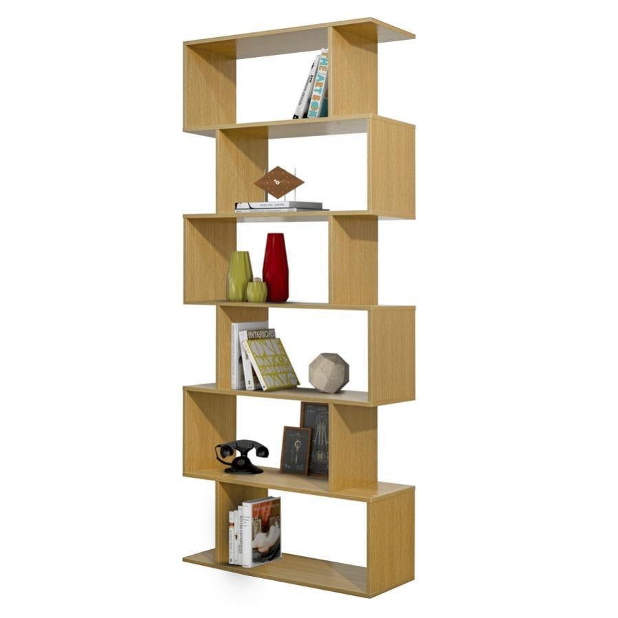 Libreria Verticale Da Parete Brigros WeHome - 6 Ripiani, 80x192x25 Cm, Rovere, Design Moderno E Salvaspazio