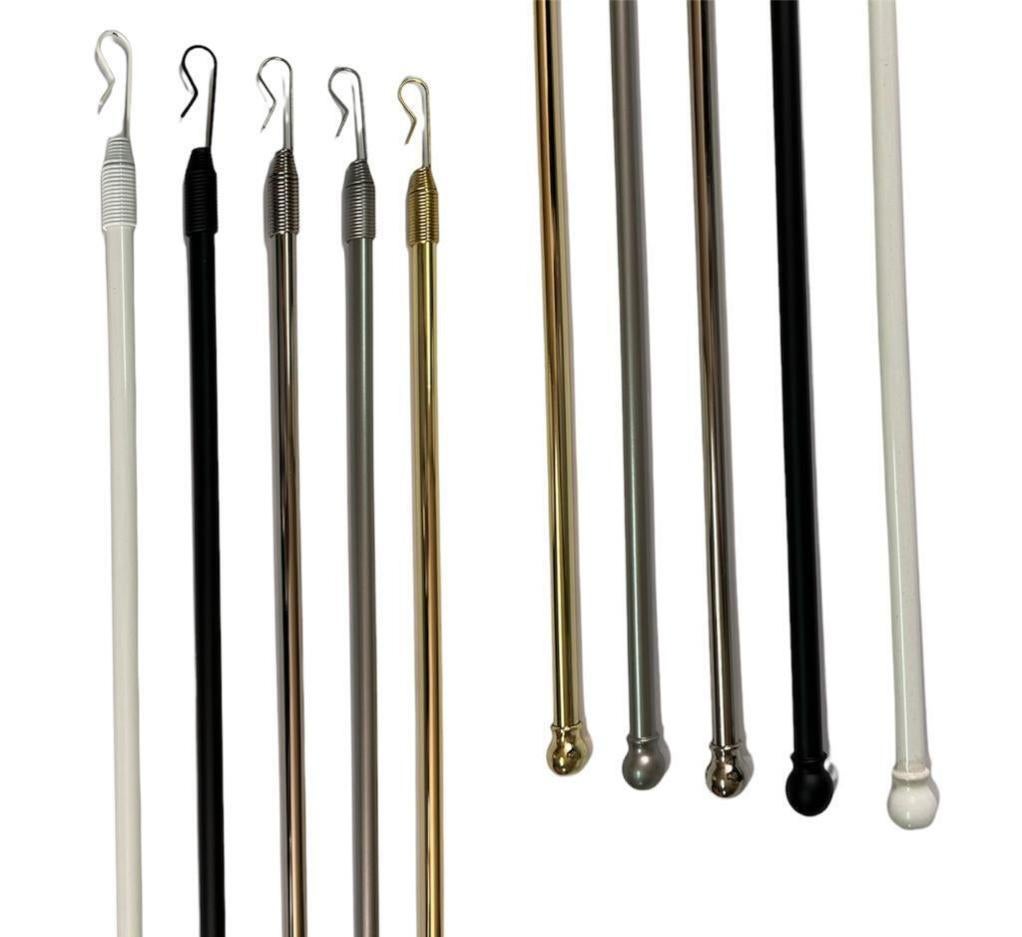 Asta Tiratenda In Legno Ciliegio 125 Cm - Per Tende Da Interno Con Gancio In Metall - Foto 3