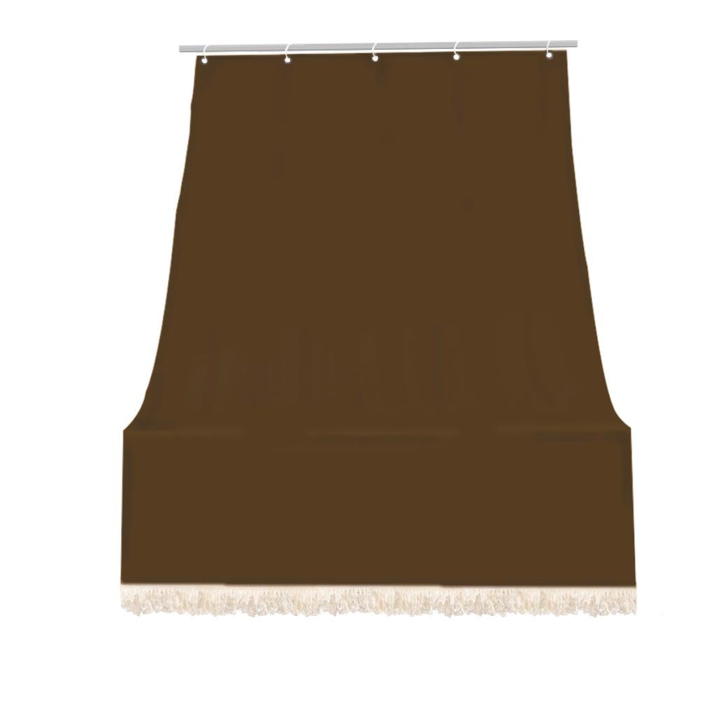 Tenda Da Sole Per Balcone In Tessuto Resistente - Con Anelli E Frange, Lavabile, Anti-UV (Marrone 140x250 Cm)
