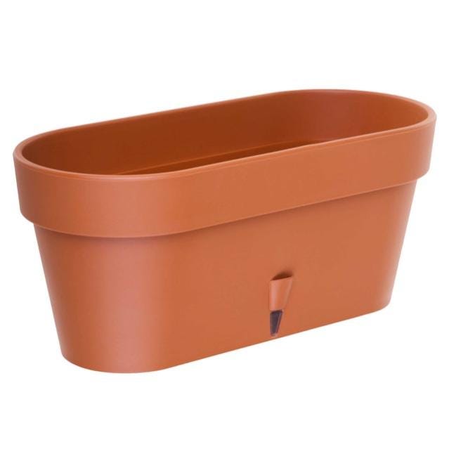 PROSPERPLAST Jardinière Rectangulaire 17L Avec Arrosage Automatique - Noir Rotin