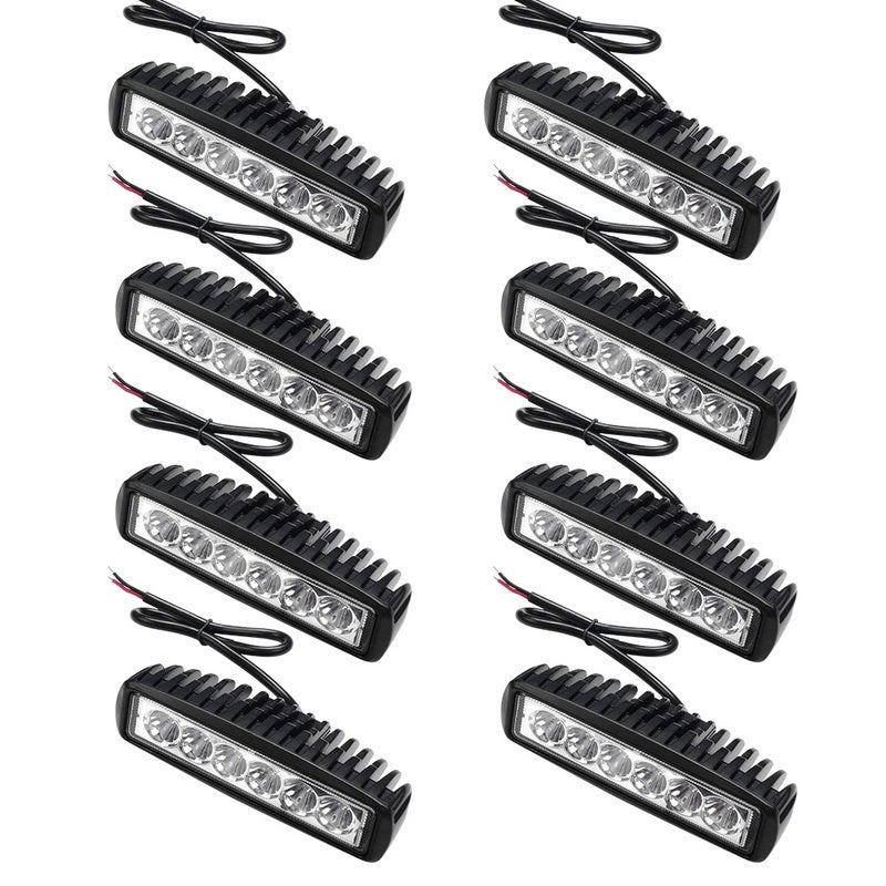 6x 18W 1620LM Lampe de travail 6 LED barre de phares antibrouillard pour  camion voiture tout-terrain moto