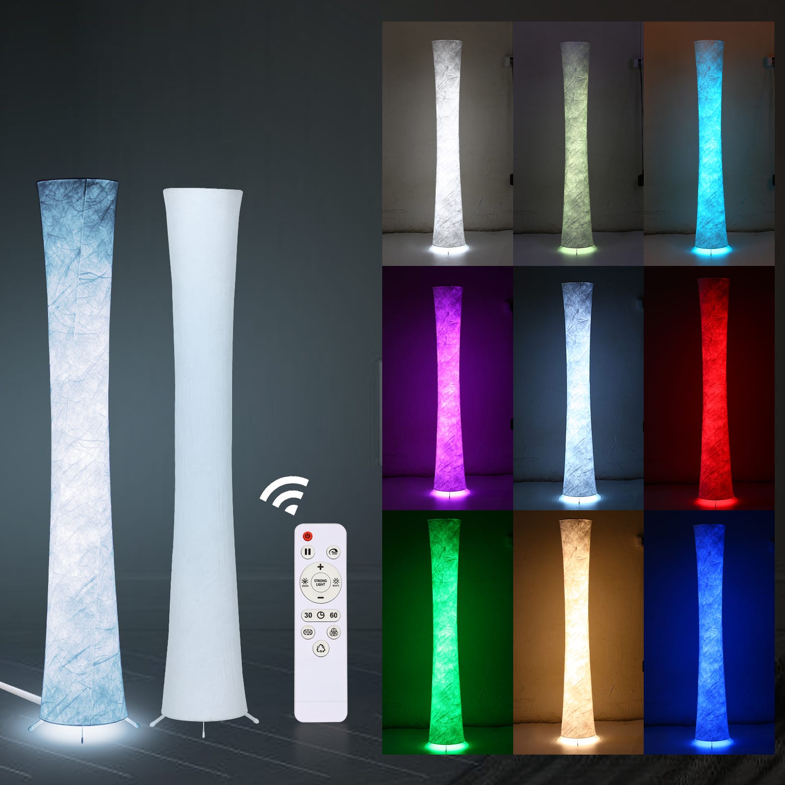 Lampadaire dimmable LED, Lampe Salon RGB , Luminosité Réglable, Salon,  Chambre, 156cm