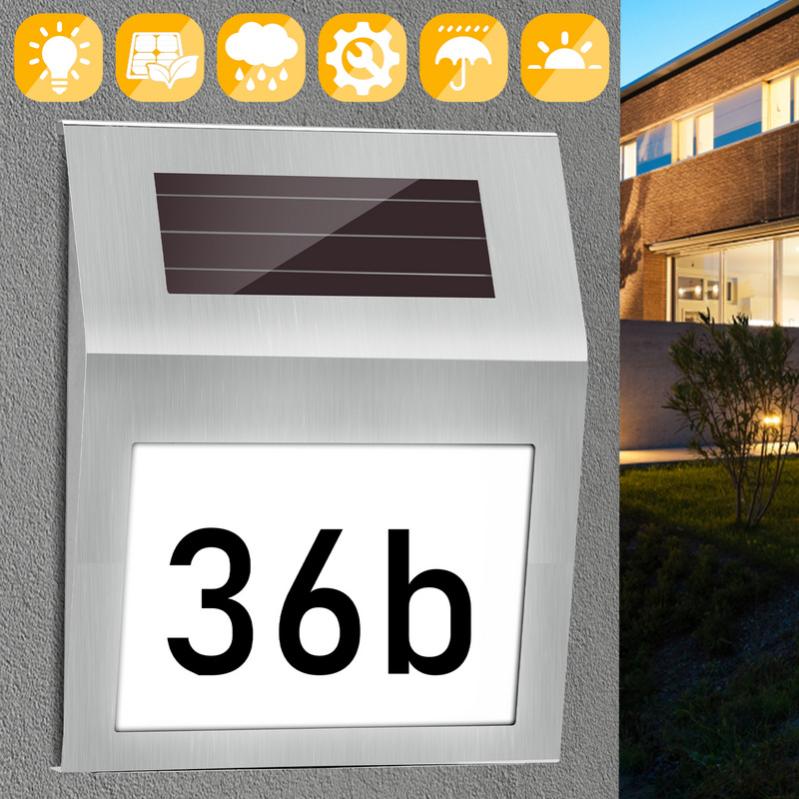 Numéro De Maison Solaire À Led, Numéro De Porte Solaire Acier Numéro De Maison Solaire À Led, Numéro De Porte Solaire Acier