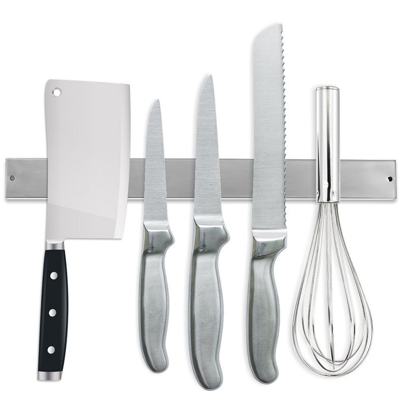 Accessoire de rangement pour cuisine，Porte Couteaux Aimanté Mural Porte  Couteau en Acier Inoxydable Magnetique 40CM
