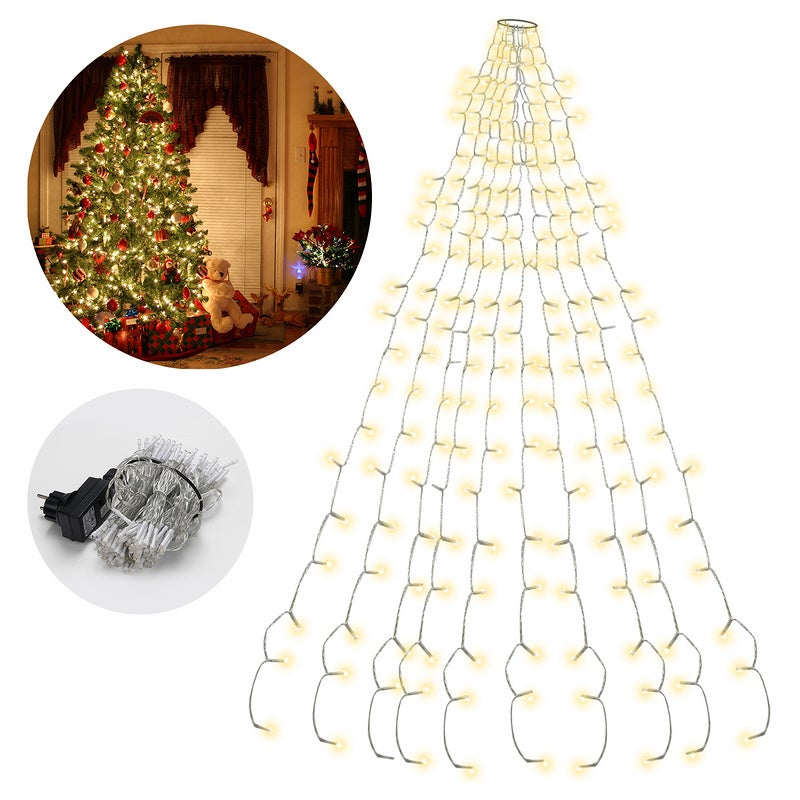 Guirlande lumineuse 280 LEDs 2.8m 8 effets lumineux Sapin de Noël