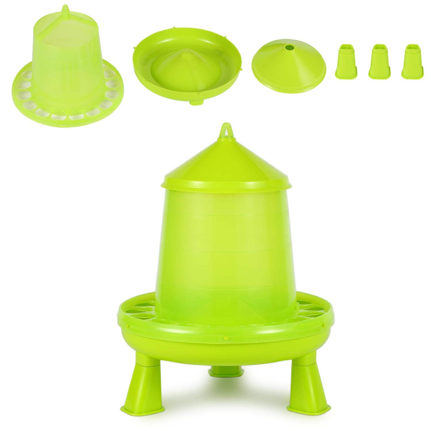 Mangeoire Automatique Poules Anti-oiseaux - Capacité 5 Kg, Pédale Réglable - Pour Extérieur, Galvanisée