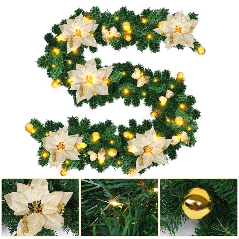 Guirlande de Noël, Guirlande de décoration de Noël avec lumières LED