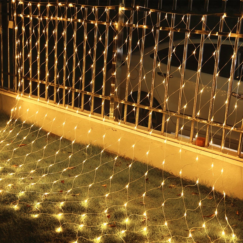Guirlande lumineuse Filet rideau lumineux 4.5 x 1.6m 300 LED, LED Rideau  lumineux Lumière Blanc chaud, 8 modes d'Eclairage avec fiche