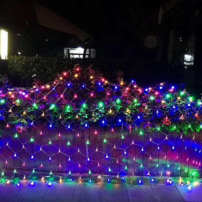 Guirlande lumineuse Filet rideau lumineux 3 x 2m 200 LED, LED Rideau  lumineux Lumière colorée, 8 modes d'Eclairage avec fiche