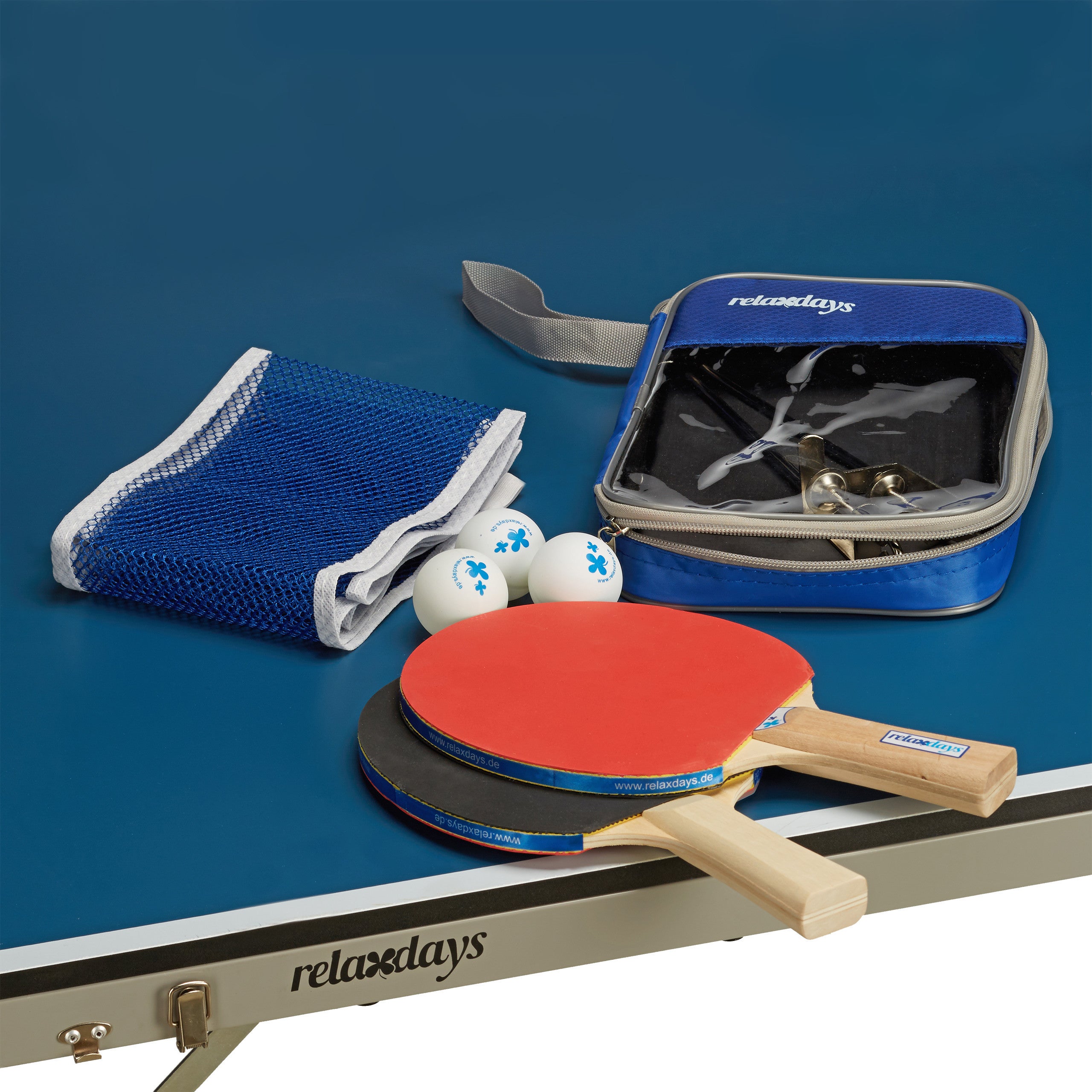 X Set Da Ping Pong Gioco Con Racchette Rete E Palline Con Custodia Stelle Blu