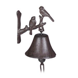 Cloche en fonte pour porte d'entrée - motif oiseaux - Jardideco