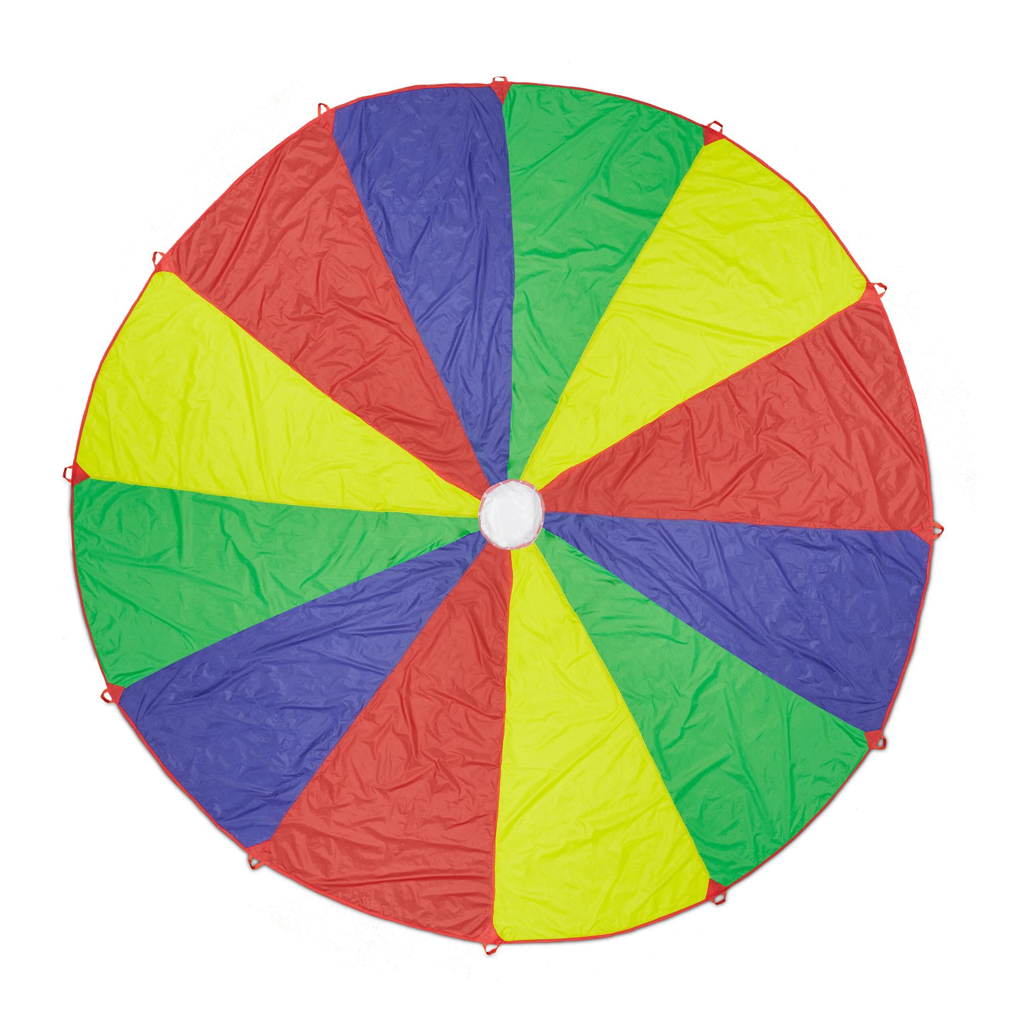 Paracadute Arcobaleno 4,9 M Con Manici - Gioco Di Squadra Per Bambini, Palestra E Attività Estive - Tessuto Resistente E Colorato