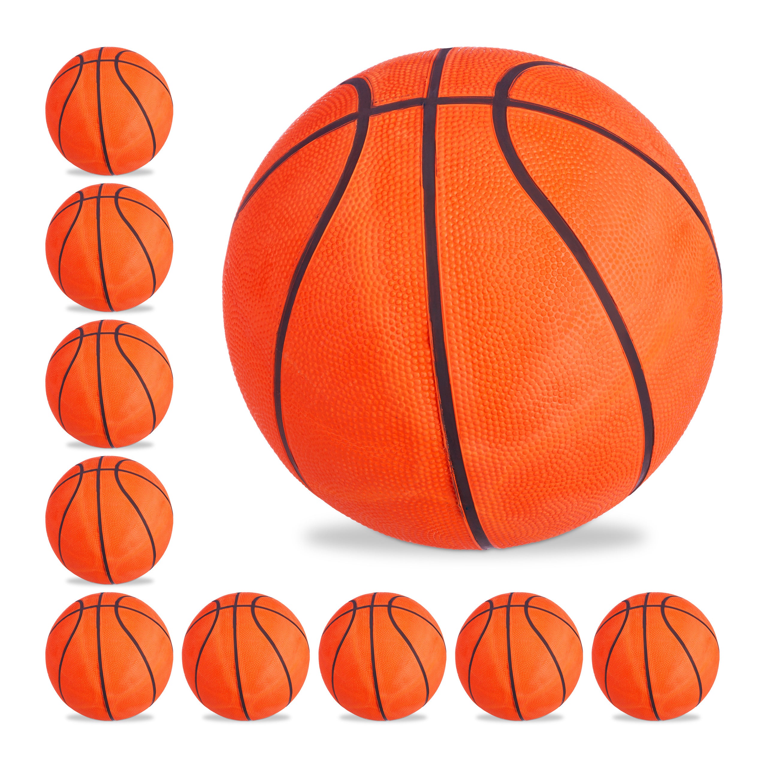 Ballon de basket, lot 10, surface pratique, valve, caoutchouc