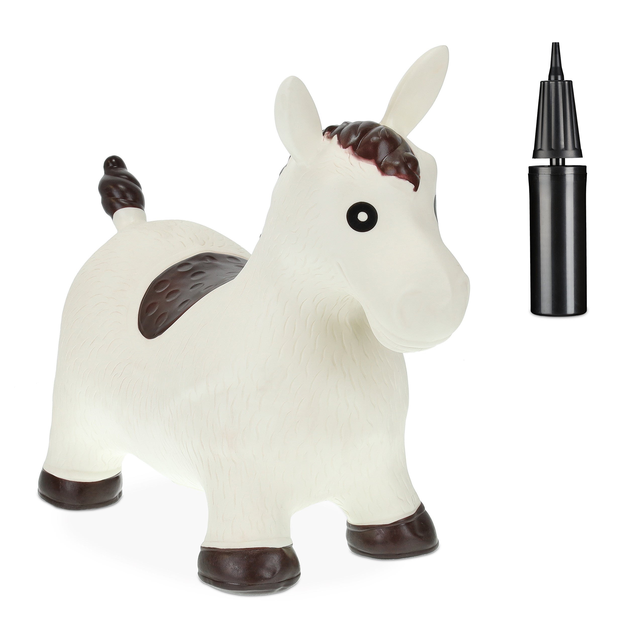 Relaxdays Animal sauteur en forme de lama, avec pompe à air, 3 ans et plus,  sans BPA, jouet gonflable, marron