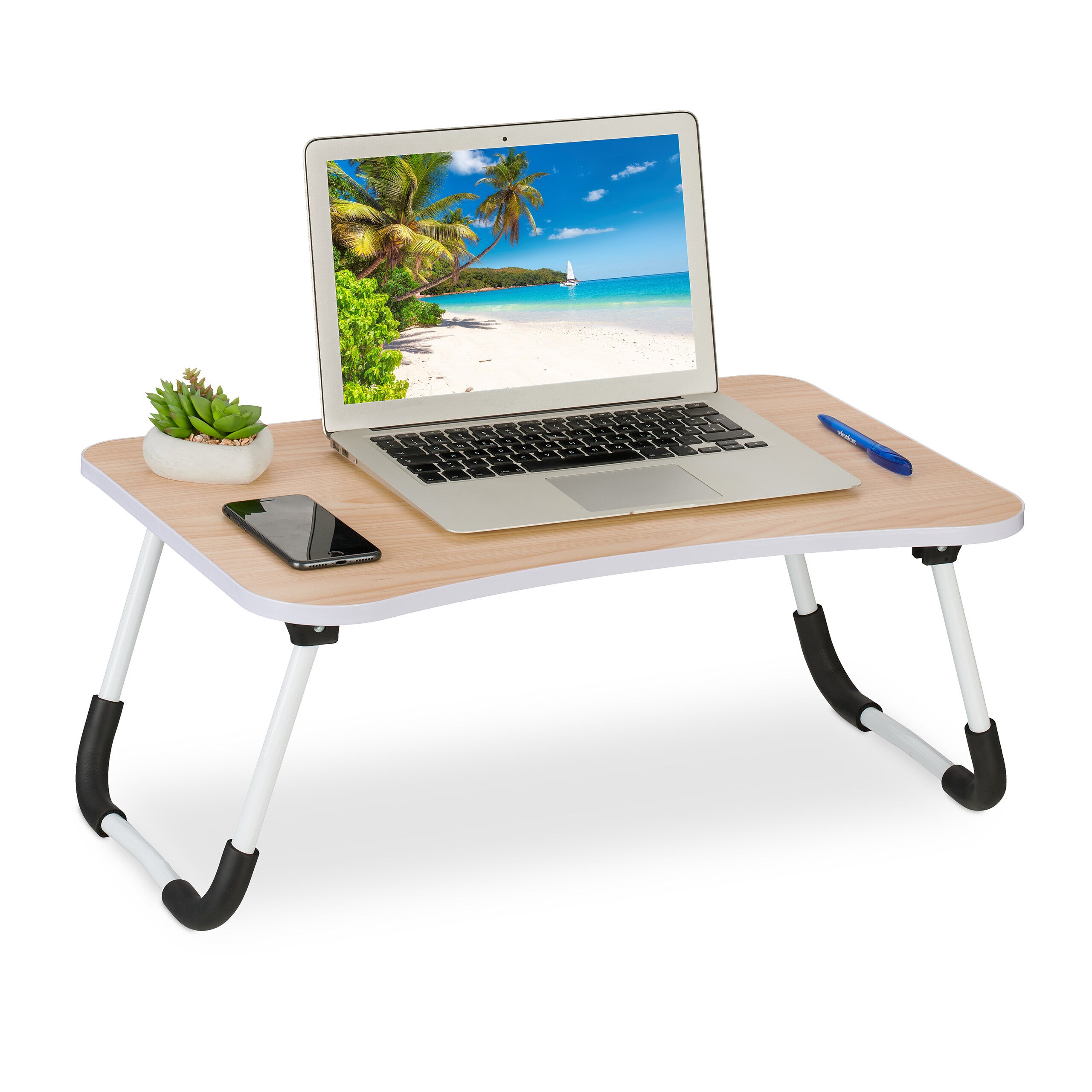 Relaxdays Table Support Inclinable Ordinateur Portable, Bois MDF