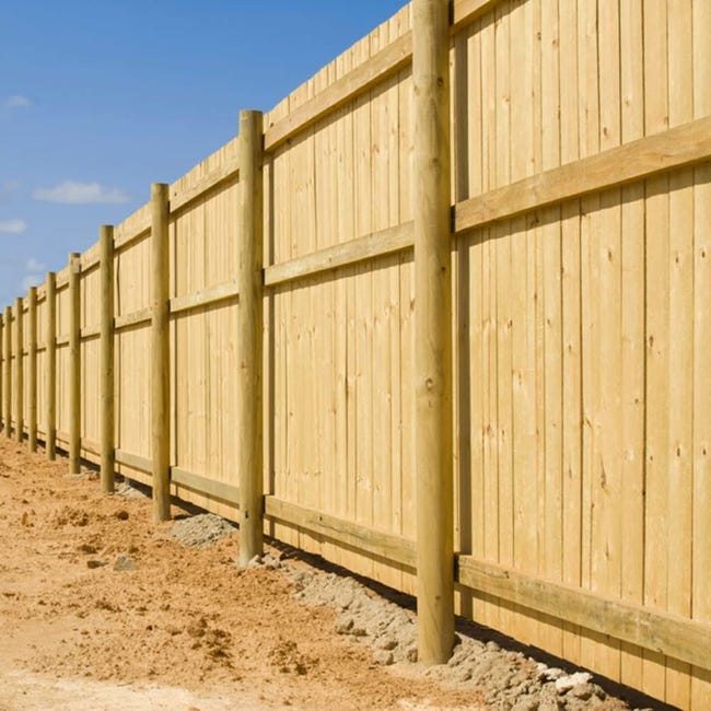 VERDELOOK Palo in legno tondo altezza 200 cm per recinzioni e staccionate  con punta finale, ideale per sostenere recinzioni