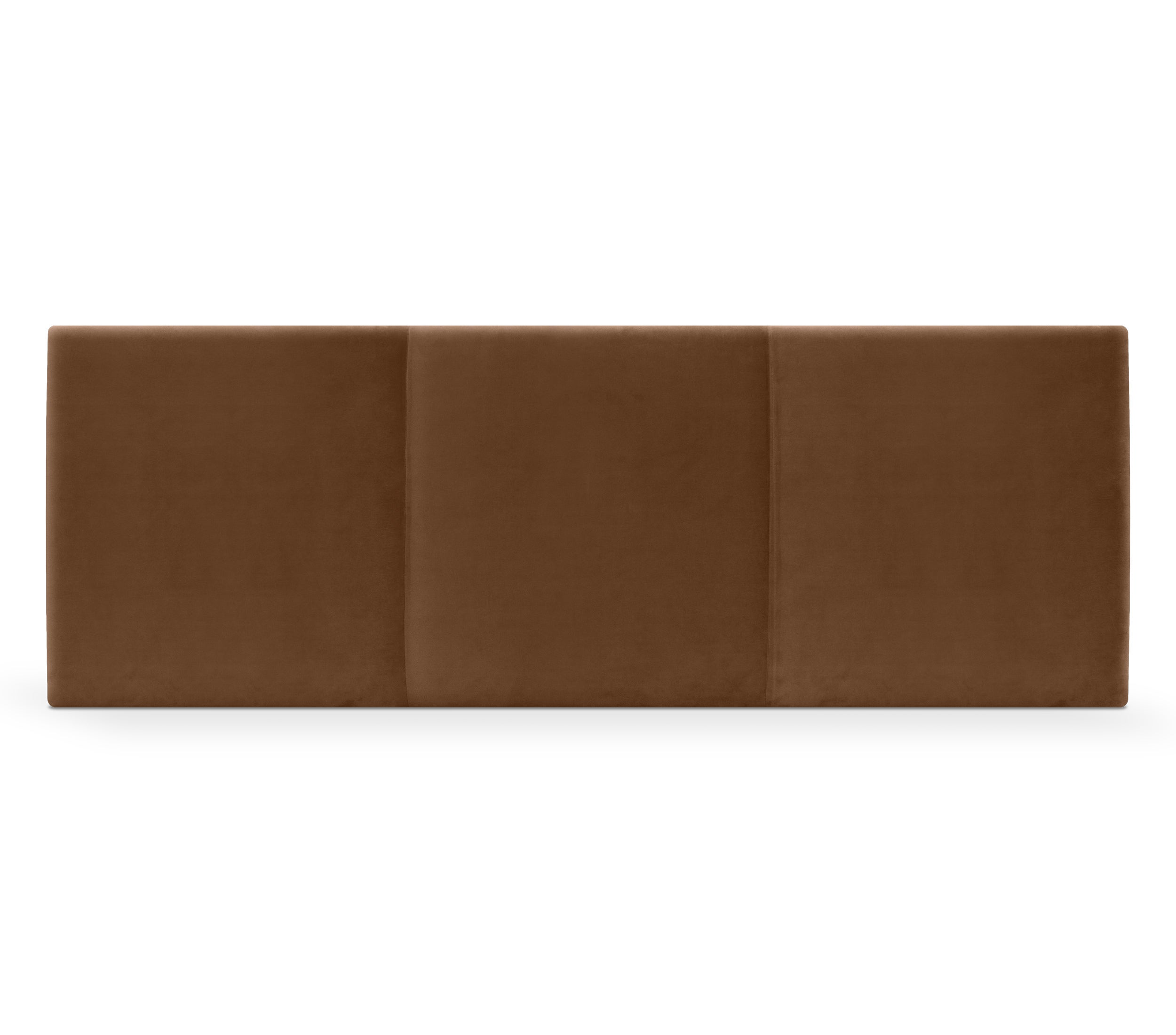 Dhome cabecero de terciopelo liso con tres paneles 145x50cm camas 135/140 - marrón