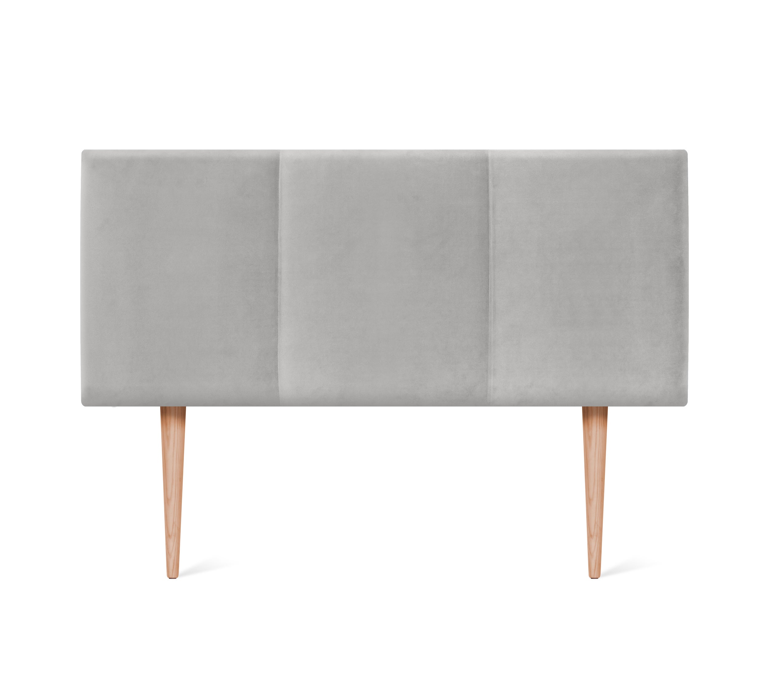 Dhome cabecero de terciopelo liso con tres paneles 110x105cm con patas camas 105 - gris claro