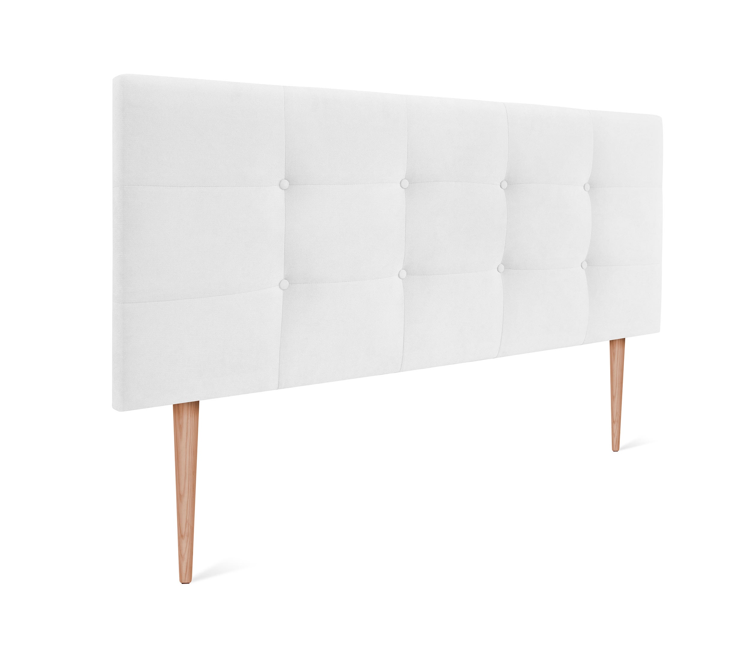 Dhome cabecero de tela aqualine capitoné 160x115cm con patas camas 150/160 - blanco
