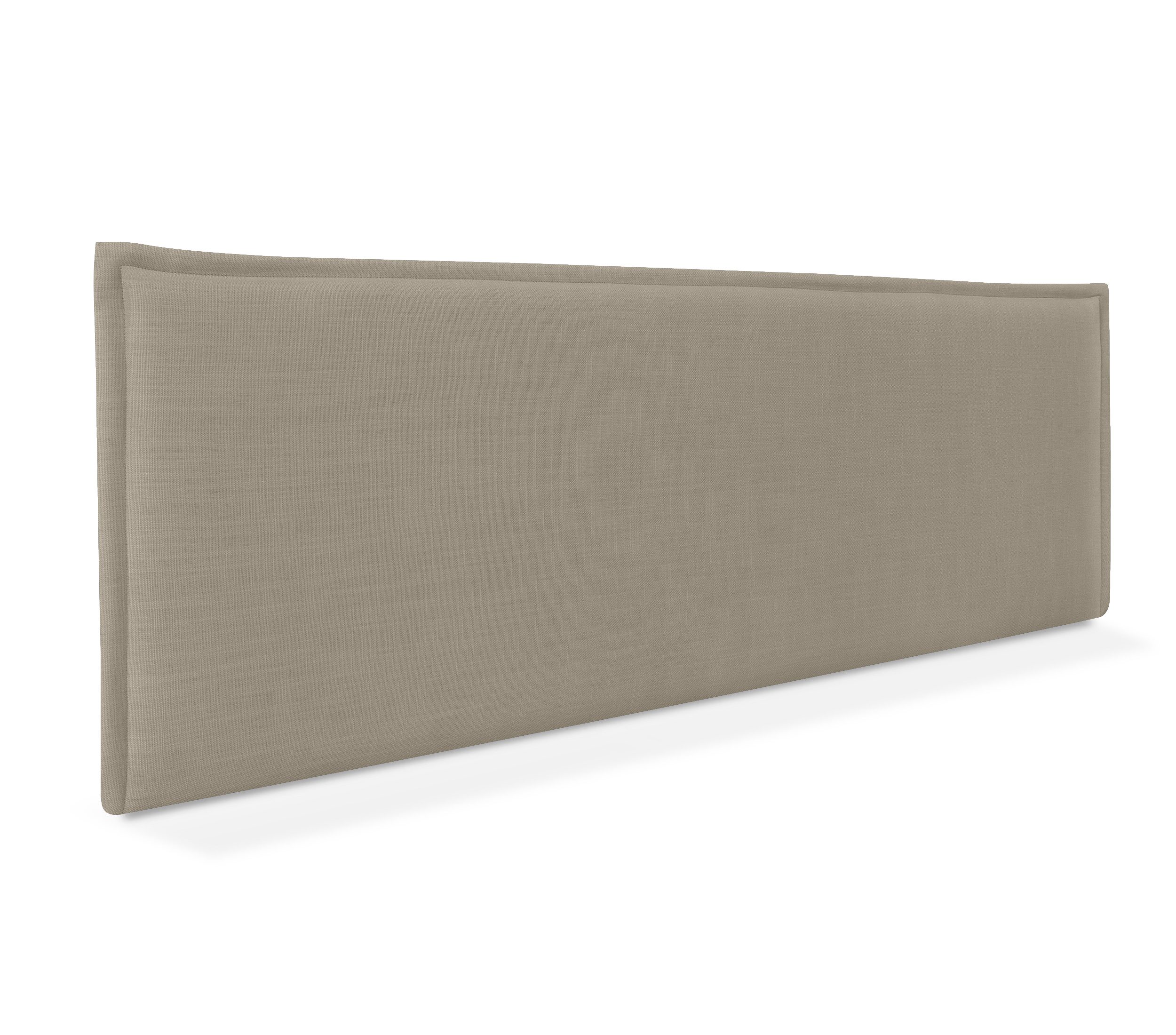 Dhome cabecero de lino natural liso con ribete 160x50cm camas 150/160 - tierra