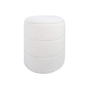 Pouf- contenitore in ecopelle, colore bianco, Misure 84 x 49 x 44
