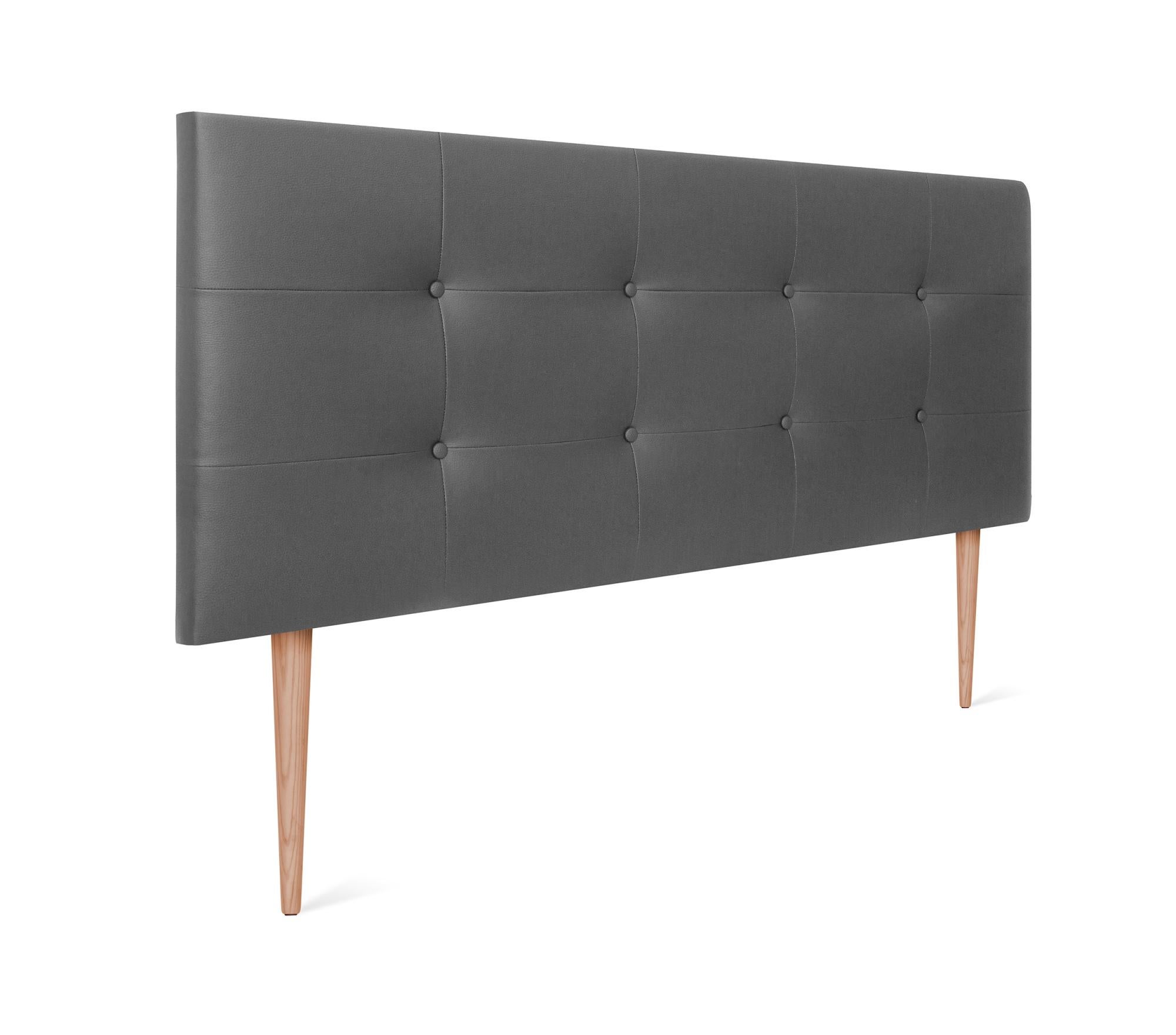 Tête De Lit Capitonnée Gris Foncé 140 Cm - Design Moderne En Tissu Et Bois, Hauteur Ajustable