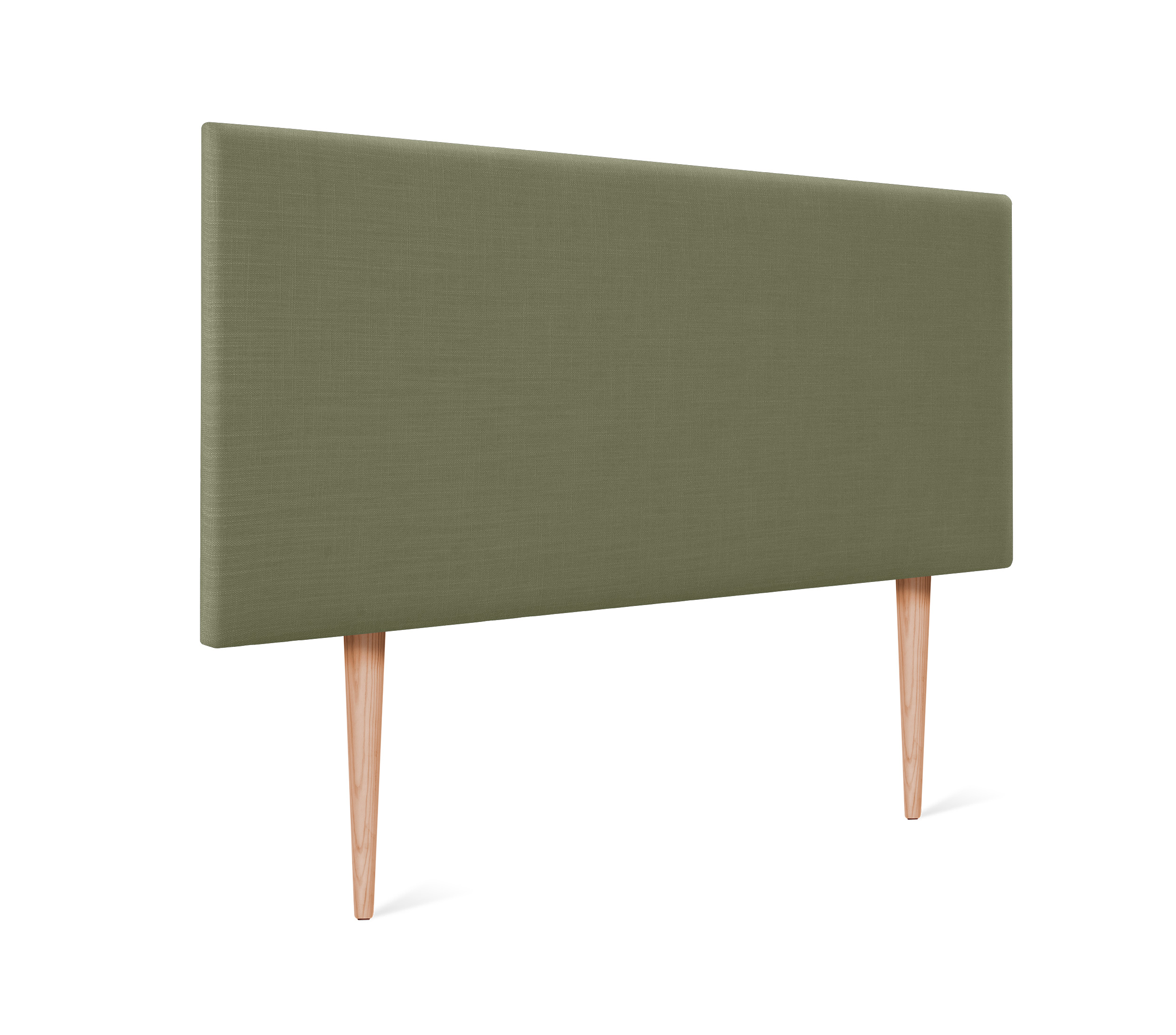 Dhome cabecero de lino natural liso 95x105cm con patas camas 90 - verde