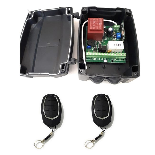 Kit motor persiana enrollable de garaje o local comercial, ACM C200 - 170k  FR, Motor + cuadro de control + mandos + taquilla desbloqueo