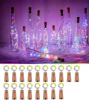 Guirlande déco bouteille Argenté de 40 Micro LED à piles