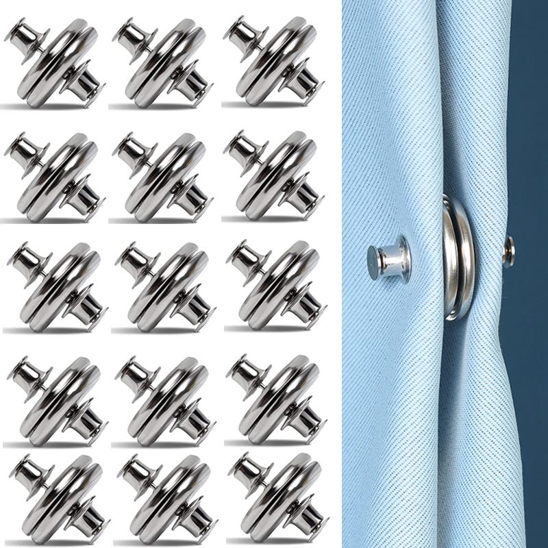 15 paires de boutons magnétiques de 25mm pour rideaux, sans clous