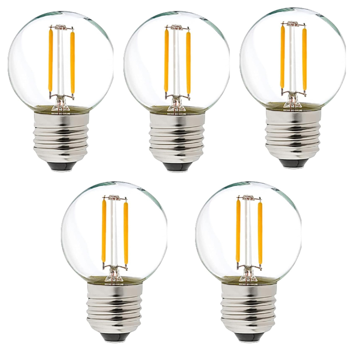 Pack X Lampadina Filamento Led G Bianco Caldo K W E Plastica