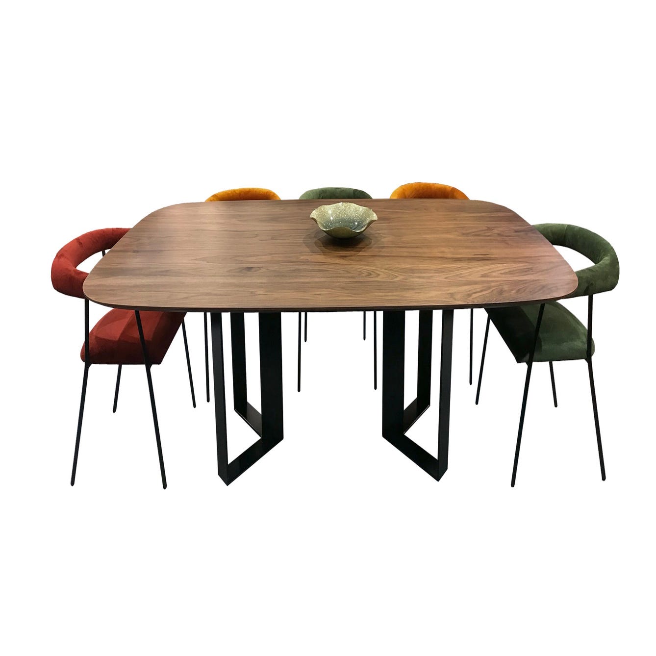 Table de salle à manger ovale en noyer - 220x90x76cm