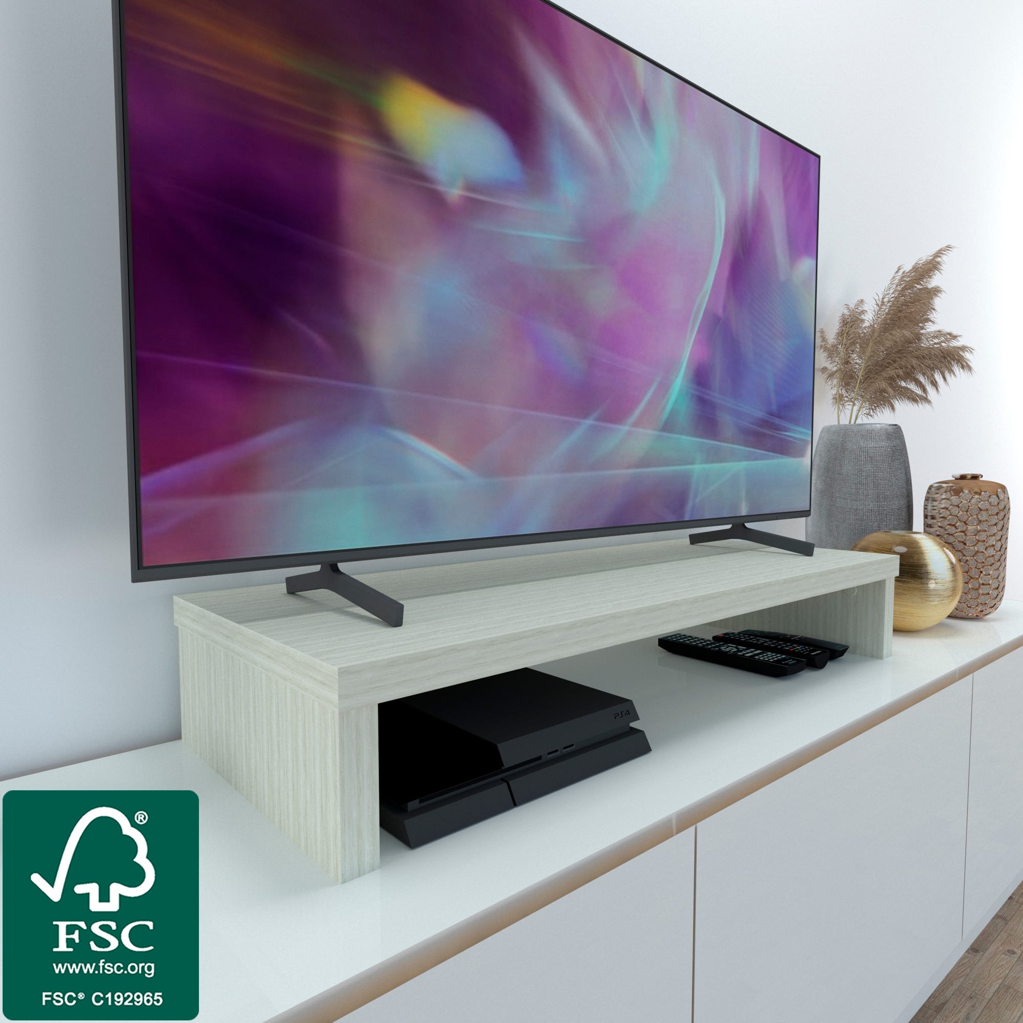Henor Elevador TV de Madera FSC® 110 x 35 x 15 cm Soporta 60 Kg