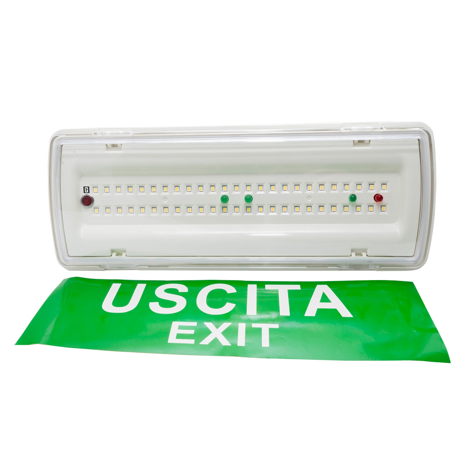 Lampada emergenza parete LED 3.5W esterni IP65 luce anti black out  autonomia 3 ore exit uscita ufficio negozio casa 230V