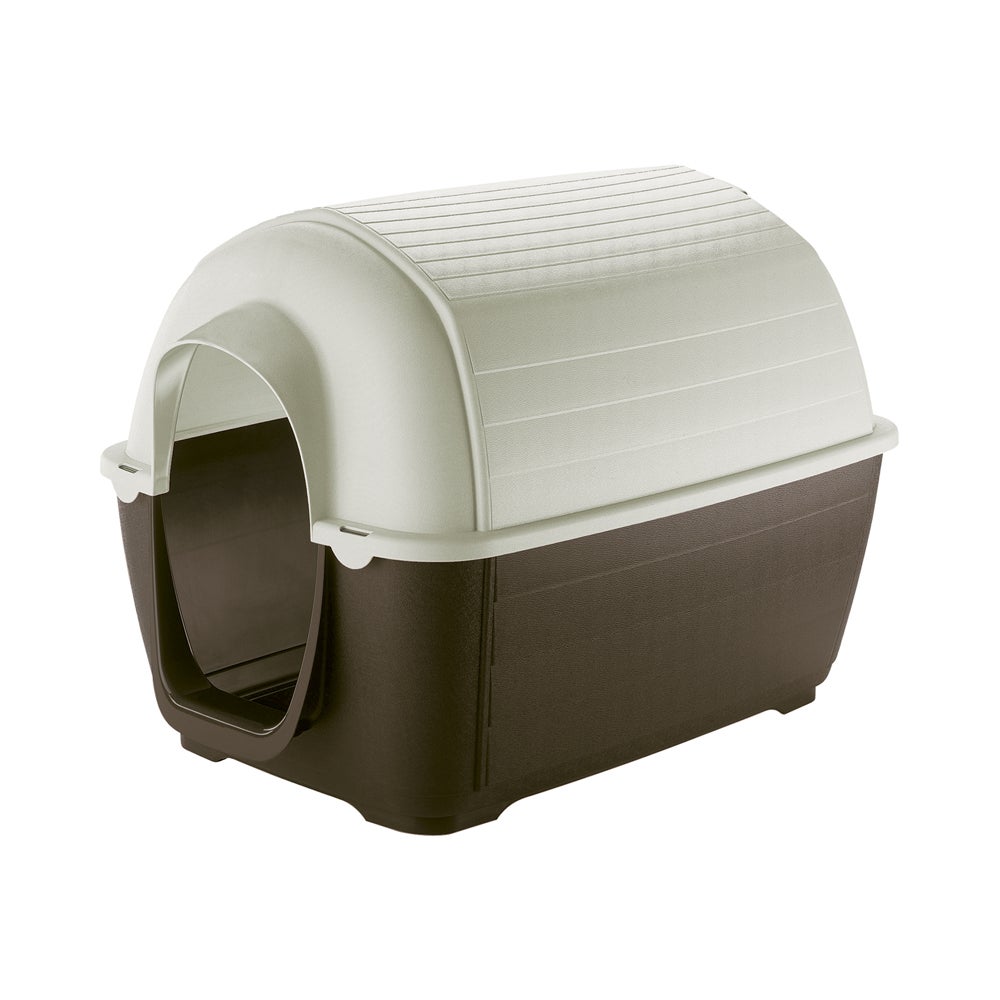 Ferplast caseta de exterior para perros kenny 01, caseta para perros de resina termoplástica resistente a los golpes y a los rayos uv, sistema de