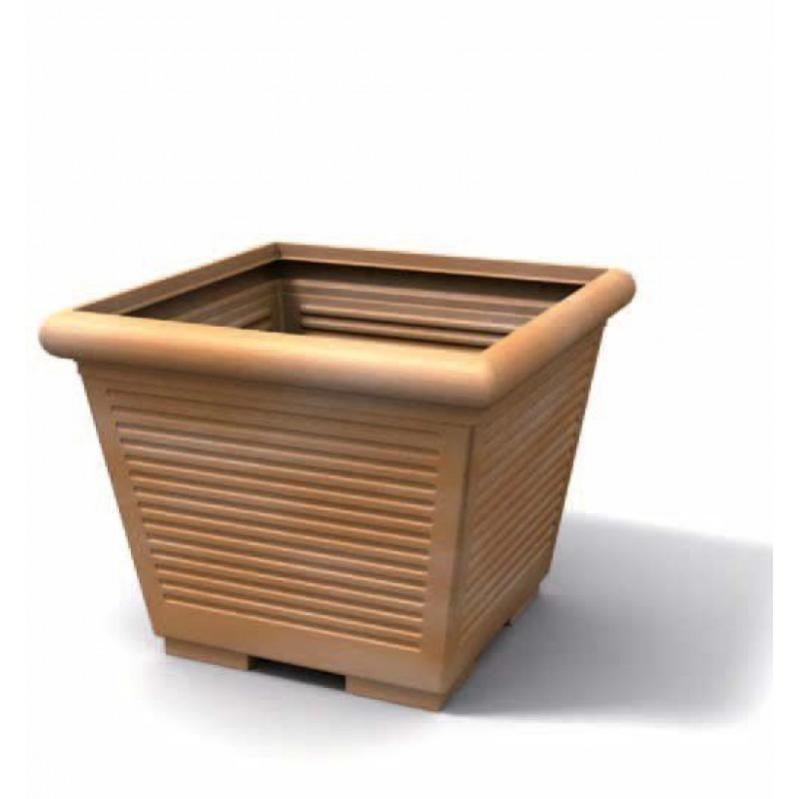 Vaso quadrato per esterni o interni 50x50x50h cm in polietilene nero perla