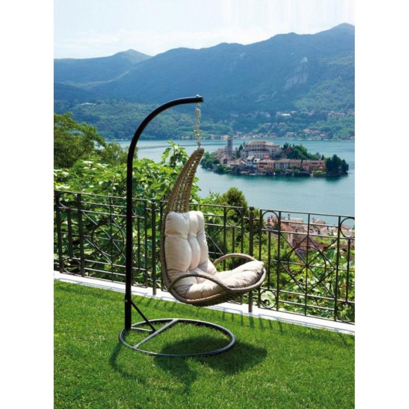 Poltrona sospesa con cuscino d'appoggio nero Samira | Maisons du Monde