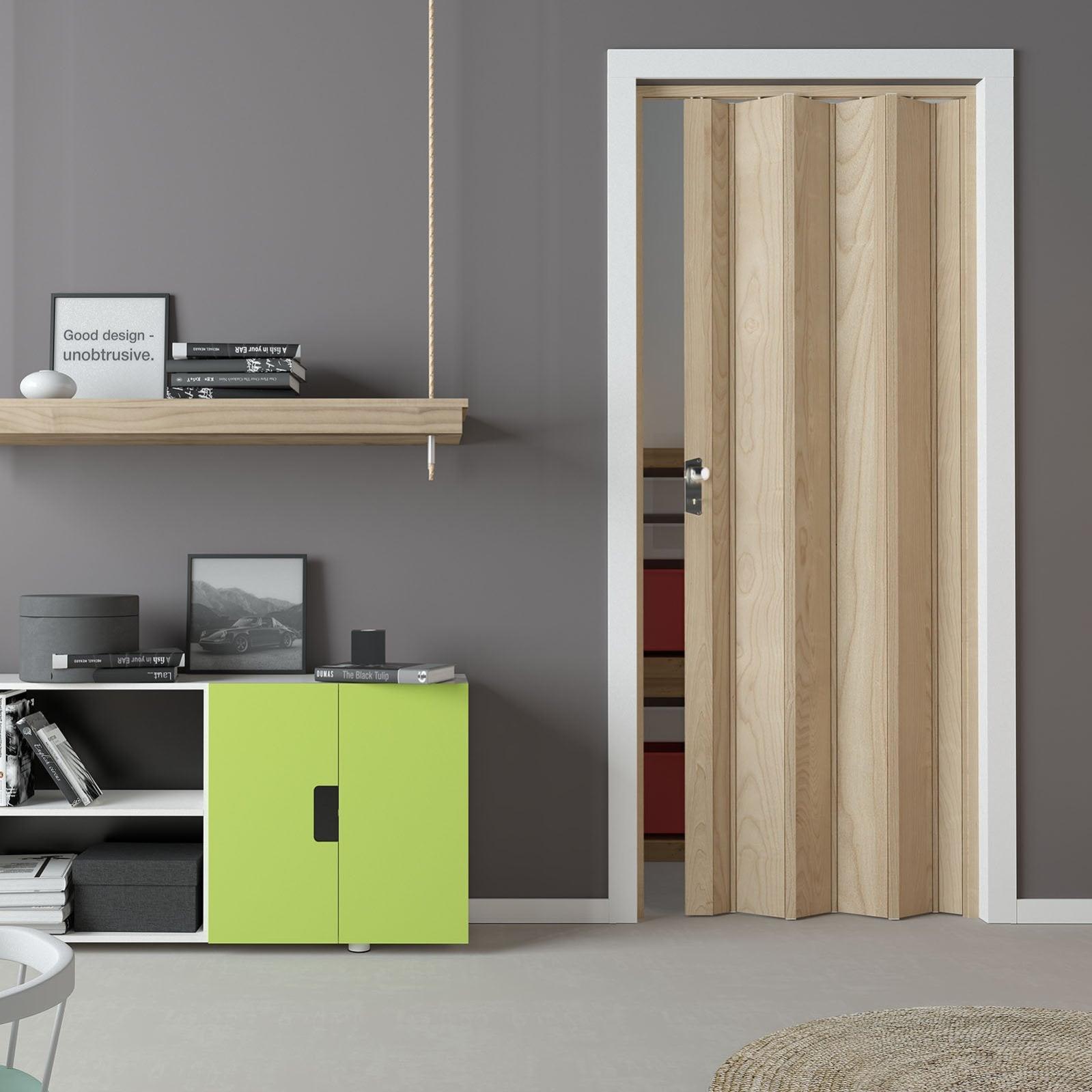 Porta A Soffietto Luciana In PVC Bianca - Made In Italy, 88.5x214 Cm, Garanzia 10 Anni - Foto 5