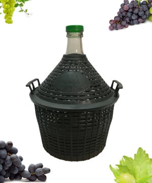 Damigiana per vino ed olio - Damigiana 25 L in vetro con cesta in