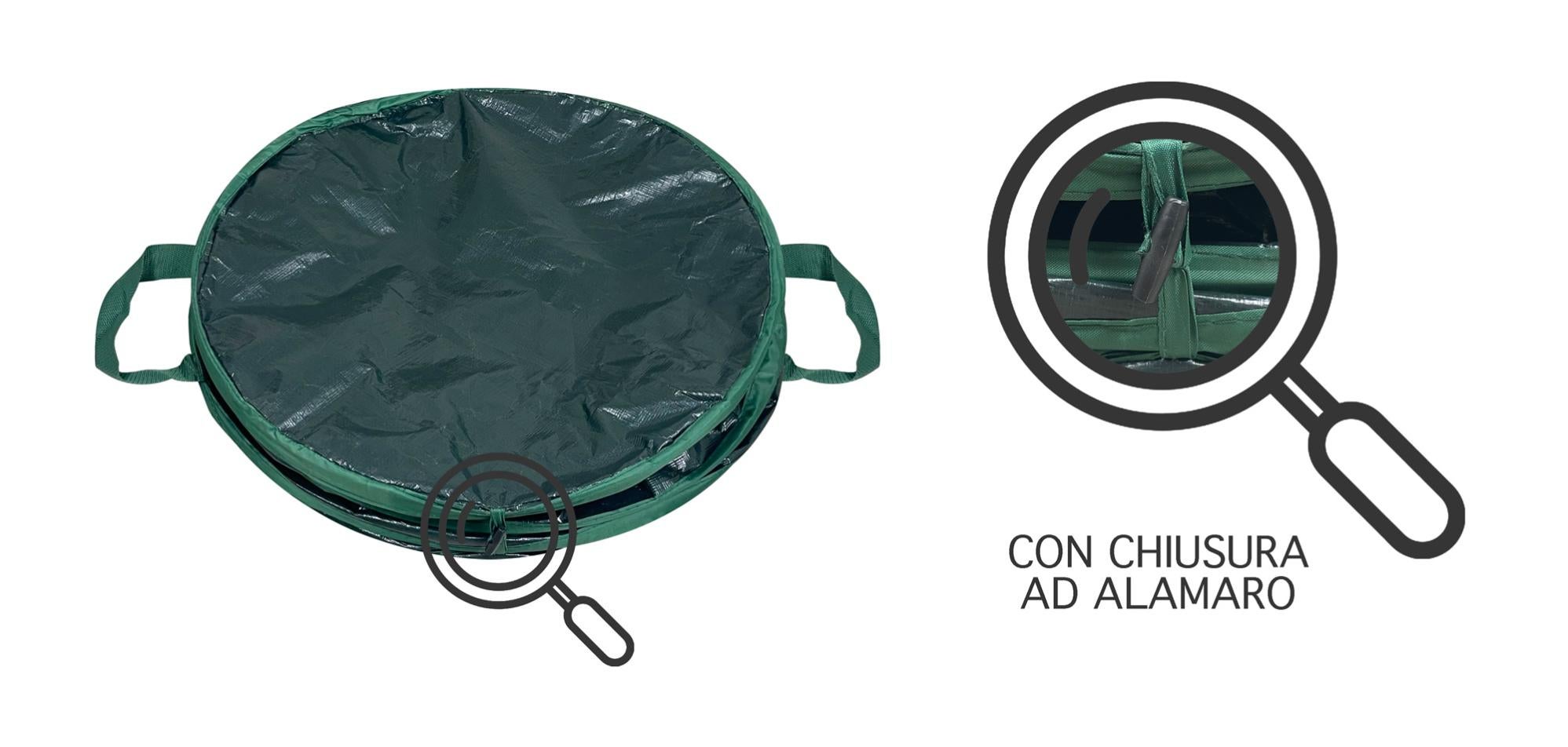 Sacco Per Rifiuti Da Giardino Pop-up 165L - Contenitore Autoportante In Tessuto Oxford Impermeabile, Verde, 68x56 Cm, Richiudibile Per Campeggio E Foglie - 5