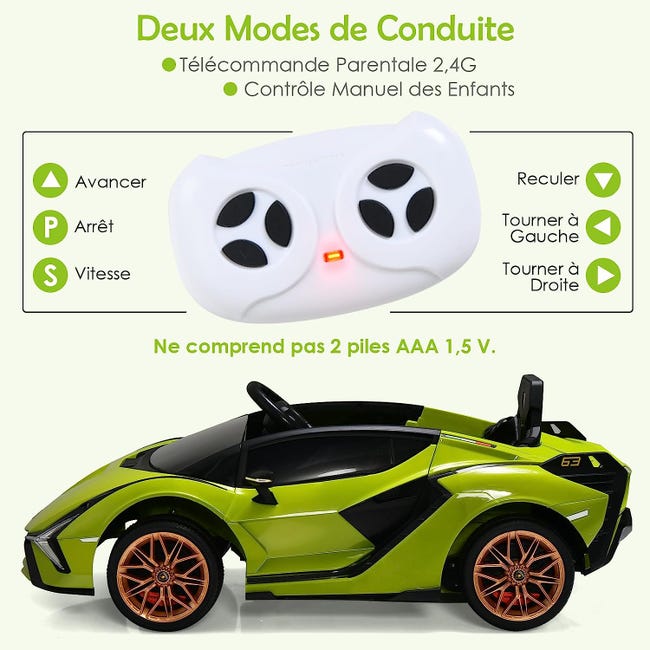 12V Lamborghini Voiture Electrique Enfants avec Télécommande 2,4G