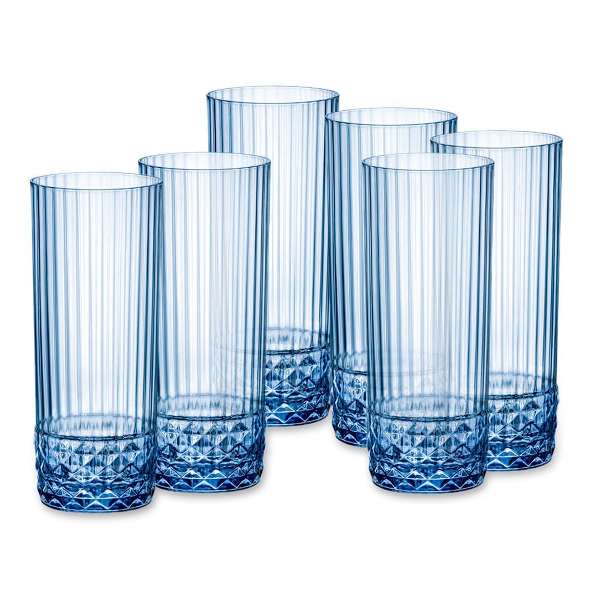 Set de Vasos Bormioli Rocco America'20s Azul 6 Unidades Vidrio (400 ml)  8004360094145 S2706185 Bormioli Rocco